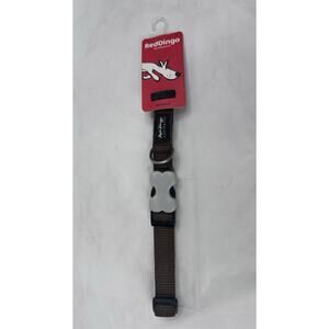 Red Dingo Australia Buckle bone Dog Collar Medium 30-45cm (12-18”) Plain Brown